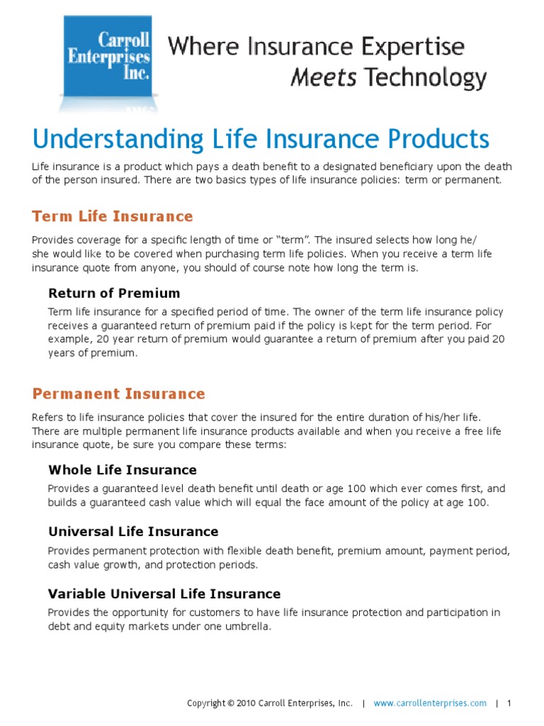 Understanding Life Insurance PDF Life Insurance Insurance