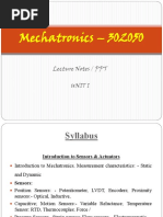 Unit I Basics of Mechtronics