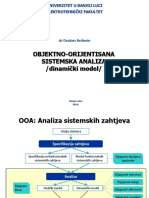 Objektno-Orijentisana Sistemska Analiza /dinamički Model/: DR Dražen Brđanin