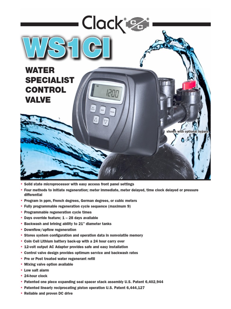 Ws1Ci Water Specialist Control Valve PDF Alternating Current Valve