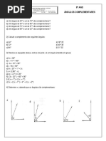 Ângulos Complementares e Suplementares