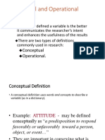 Conceptual Operational Definition
