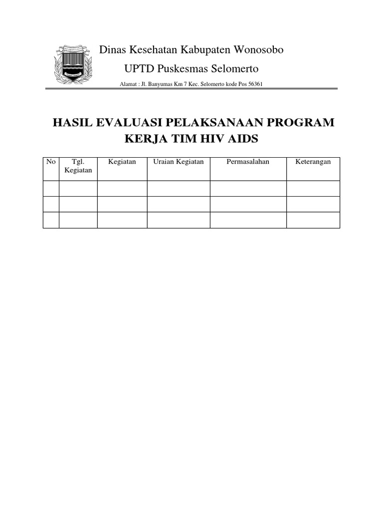 6.1.9.e Hasil Evaluasi Pelaksanaan Program Kerja Tim Hiv Aids | PDF
