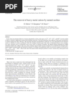 The Removal of Heavy Metal Cations by Natural Zeolites: E. Erdem, N. Karapinar, R. Donat