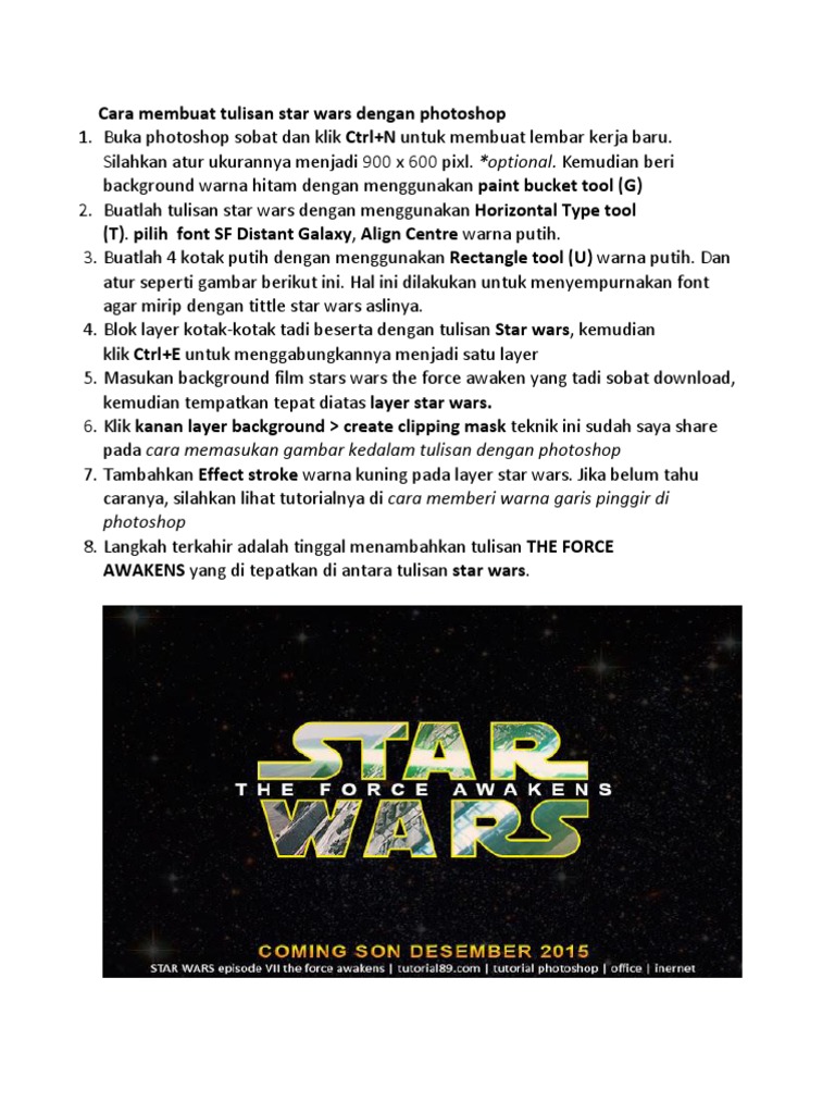 Membuat Tulisan Star Wars di Photoshop | PDF