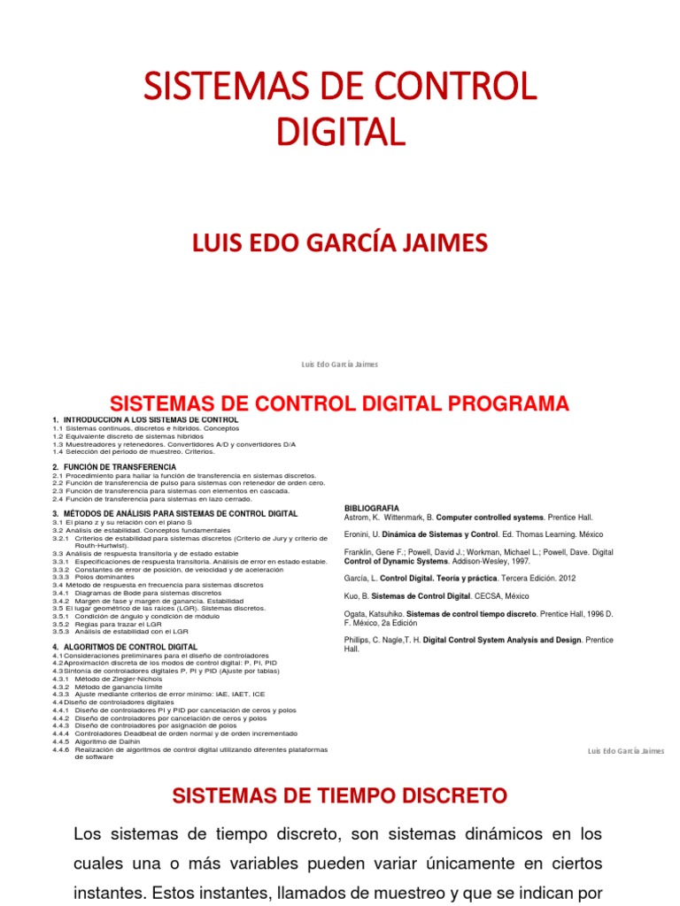 Sistemas de Control | PDF | Muestreo (procesamiento de | Electrónica