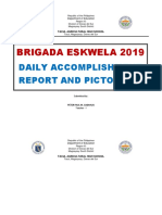 Brigada Eskwela 2019: Daily Accomplishment Report and Pictorials