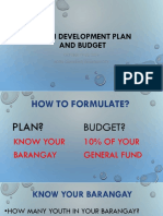 Youth Development Plan and Budget: OCTOBER 19-20, 2016 Hotel Guillermo, Pagadian City