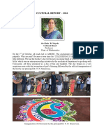 Cultural Report - 2016: Dr. Kala R. Nayak Cultural Head