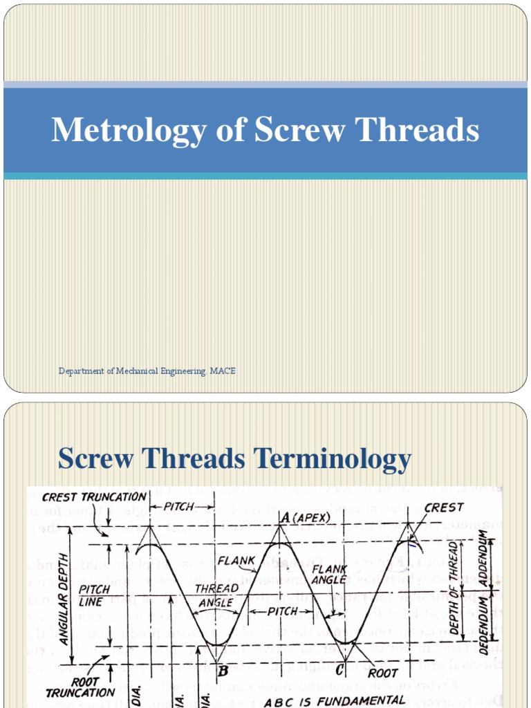 Screw Thread Terminology PDF Geometry Mechanical Engineering