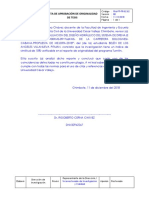 Acta de Aprobación de Originalidad de Tesis: Código: Versión: Fecha: Página: 1 De1