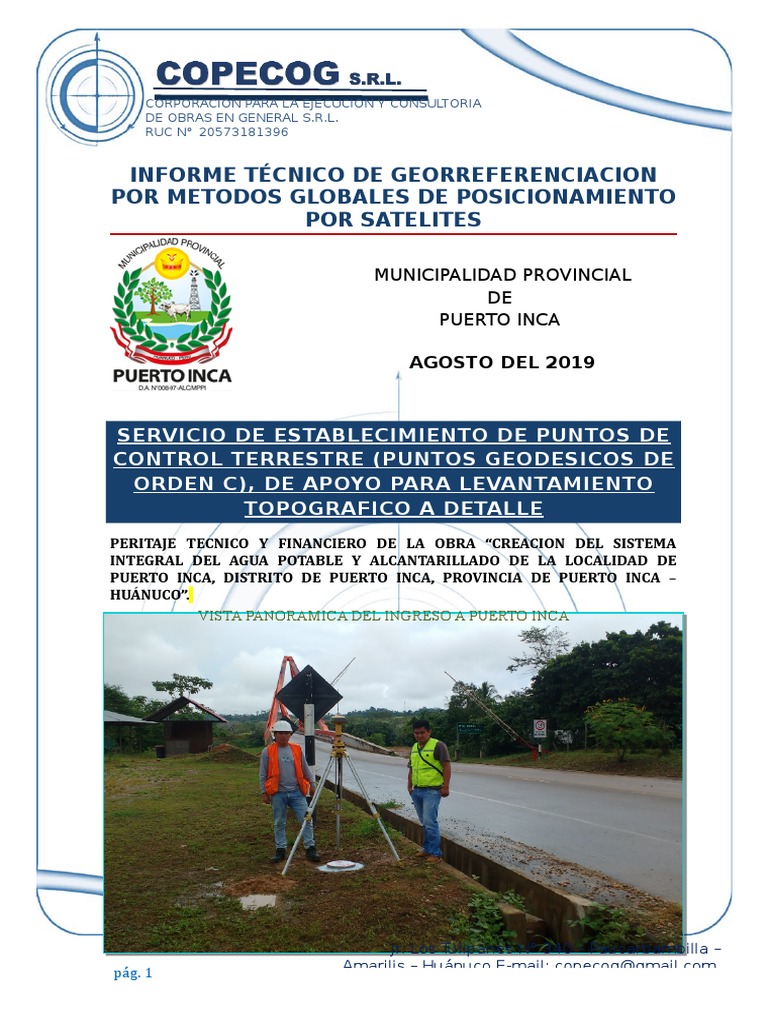 INFORME TECNICO Georef - Puerto Inca | PDF | Sistema de Posicionamiento ...