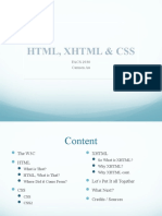 HTML, XHTML & CSS: FACS 2930 Carmen Au