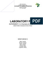 Laboratory Plan: EXPERIMENT 2 in Chemistry For Engineers