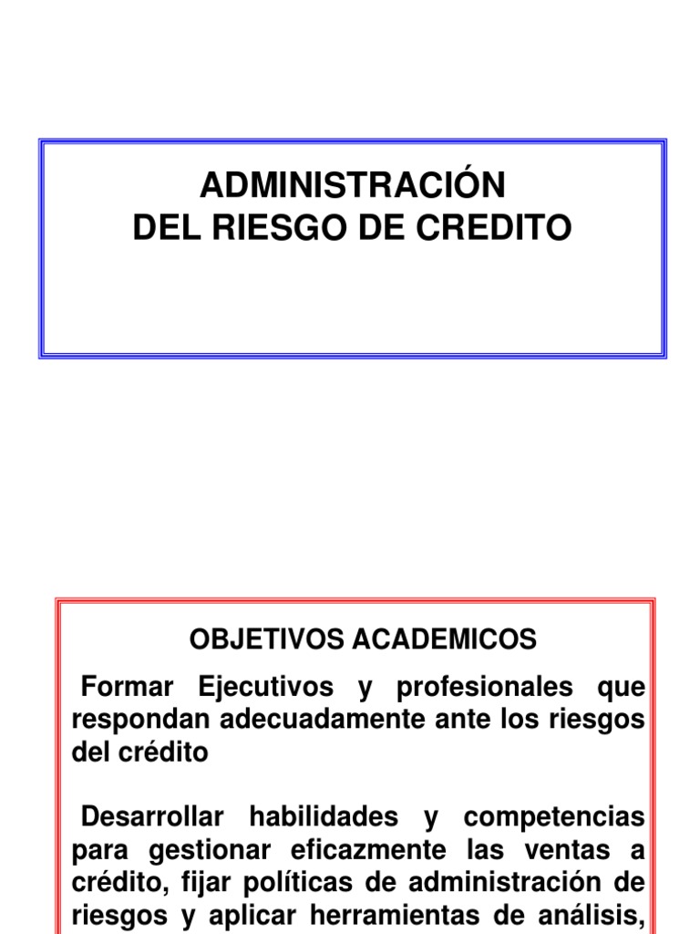 Administración Del Riesgo De Crédito Descargar Gratis Pdf Riesgo