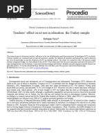 Teachers' Effect On Ict Use in Education: The Turkey Sample: World Conference On Educational Sciences 2009