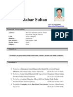 Babar Sultan: Personal Information