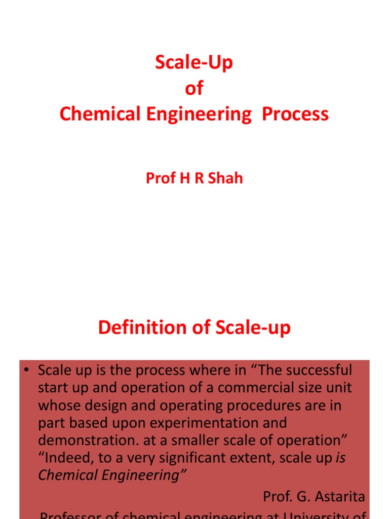 Chemical Process Scale-Up Techniques | PDF | Chemical Reactor ...