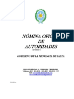 Nomina Autoridades Gobierno Salta