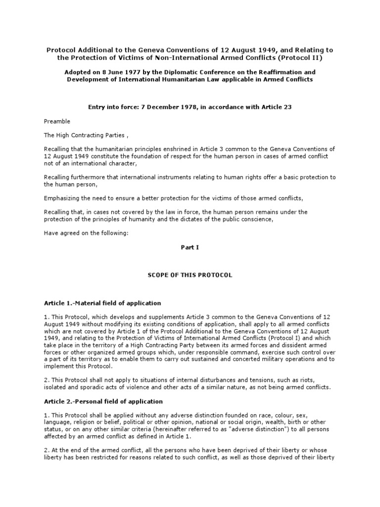 Protocol 2 PDF Geneva Conventions Treaty