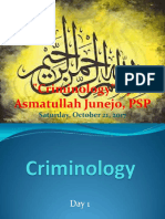 "Criminology" by Asmatullah Junejo, PSP: Saturday, October 21, 2017