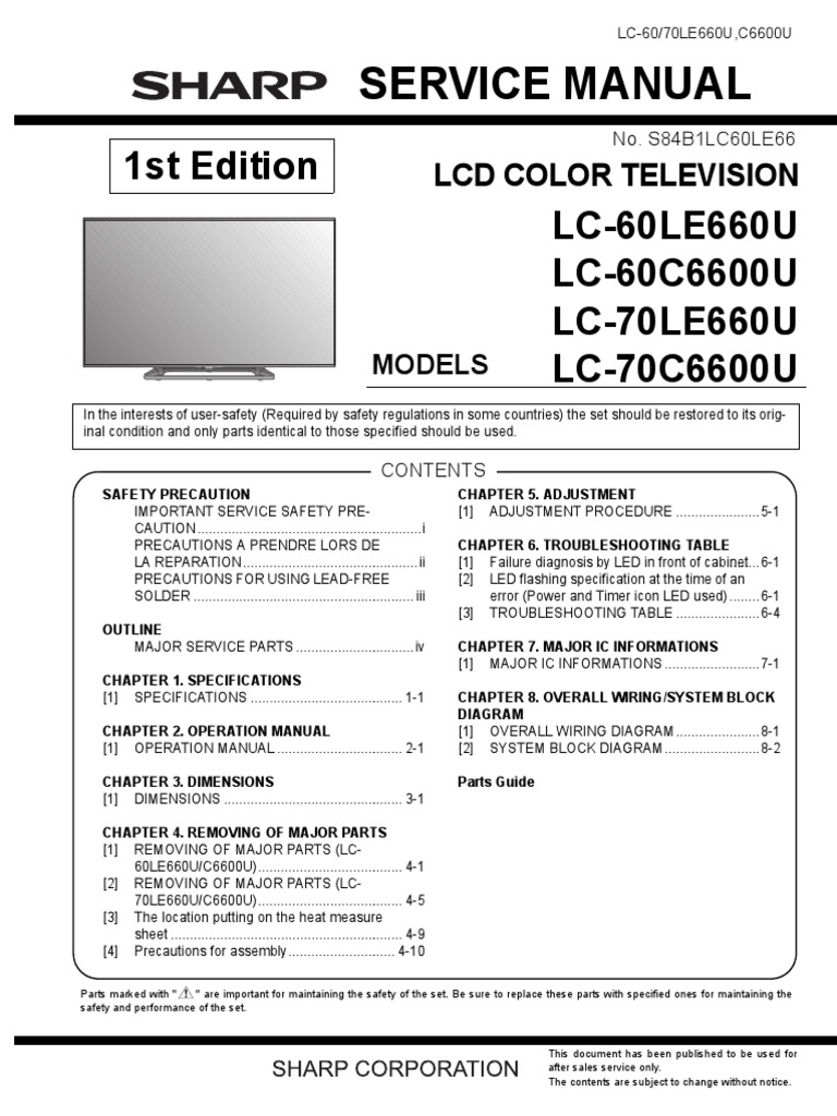 LC-60-70LE660U (Main Unit Edition) | PDF | Soldering | Solder