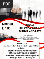 Modul E 10:: Social Relationship in Middle and Late Adolescence