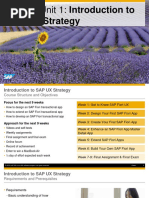 SAP UX Strategy: Week 1 Unit 1: Introduction To