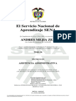 Certificado Asistencia Administrativa