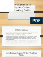 Development of Higher Order Thinking Skills