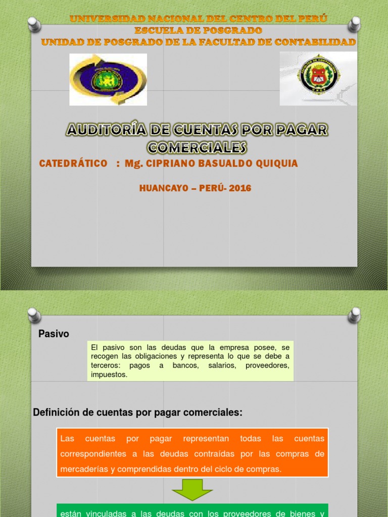 Auditoría de Cuentas por Pagar Comerciales | PDF | Contabilidad | Auditoría