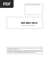 ISO 9001 Equipment Calibration Procedure | PDF | Calibration ...