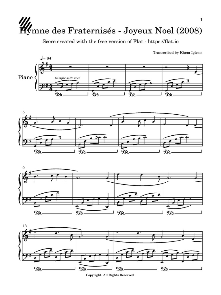 Hymne Des Fraternisés Joyeux Noel (2008) PDF PDF
