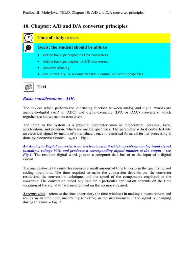 AD and DA Converter Principles | PDF | Analog To Digital Converter ...