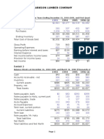 Clarkson Lumber Cash Flows and Pro Forma
