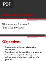 Advertising Techniques: What Creates The Need? "Buy It For Me Now!"