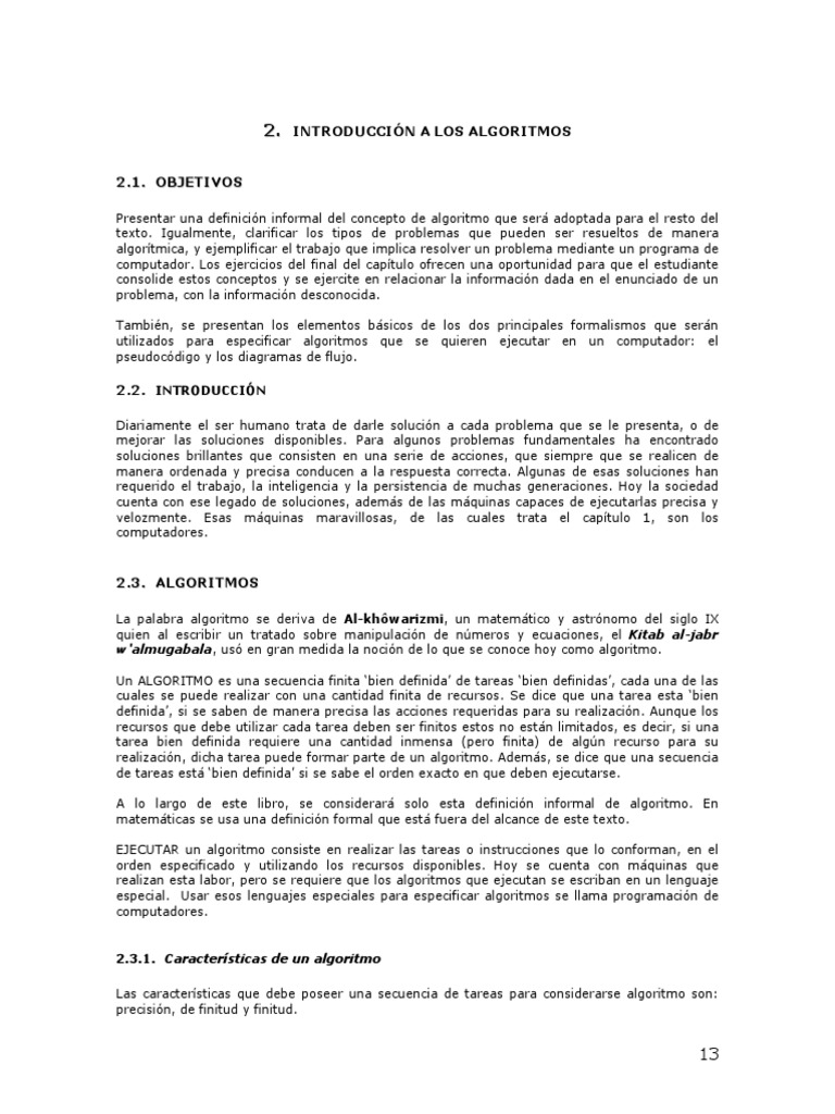Clase 1 | PDF | Algoritmos | Lenguaje de programación