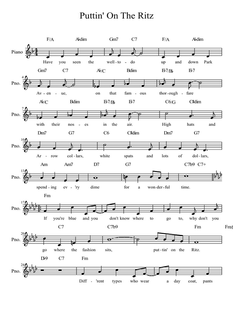 Puttin' On The Ritz Lead | PDF