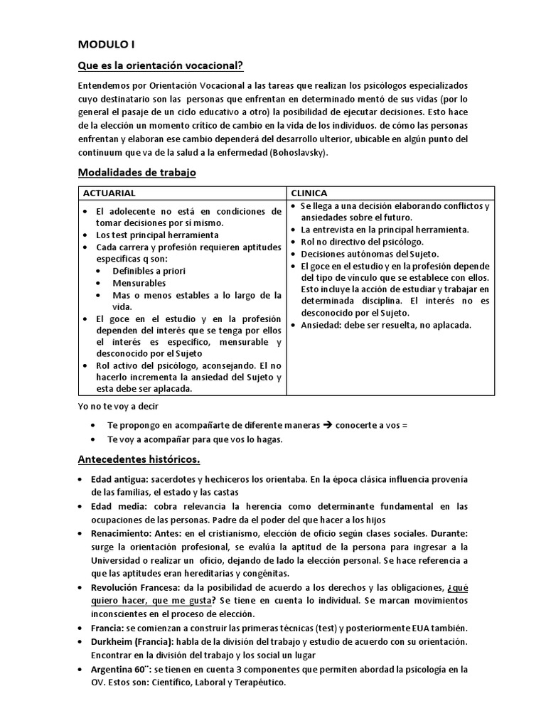 Orientación Vocacional: Conceptos y Modelos | PDF | Toma de decisiones ...
