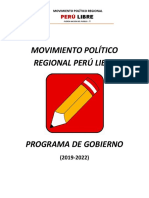 Programa de gobierno regional Perú Libre