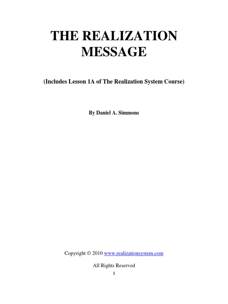 Realization Message Pdf Mind Perception