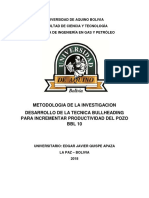 Metodologia de La Investigacion Desarrollo de La Tecnica Bullheading para Incrementar Productividad Del Pozo BBL 10