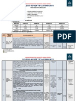 Programación Anual Cuarto Grado Colegio Adventista Huancayo 2019