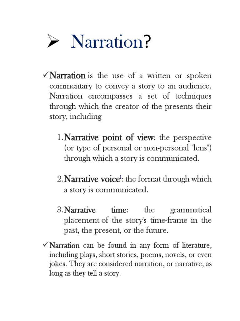 Understanding Narration Techniques | PDF
