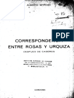 Alberto Moreno - Correspondencia Entre Rosas y Urquiza Después de Caseros PDF