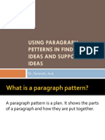 Finding Main Ideas and Supporting Details Using Paragraph Patterns