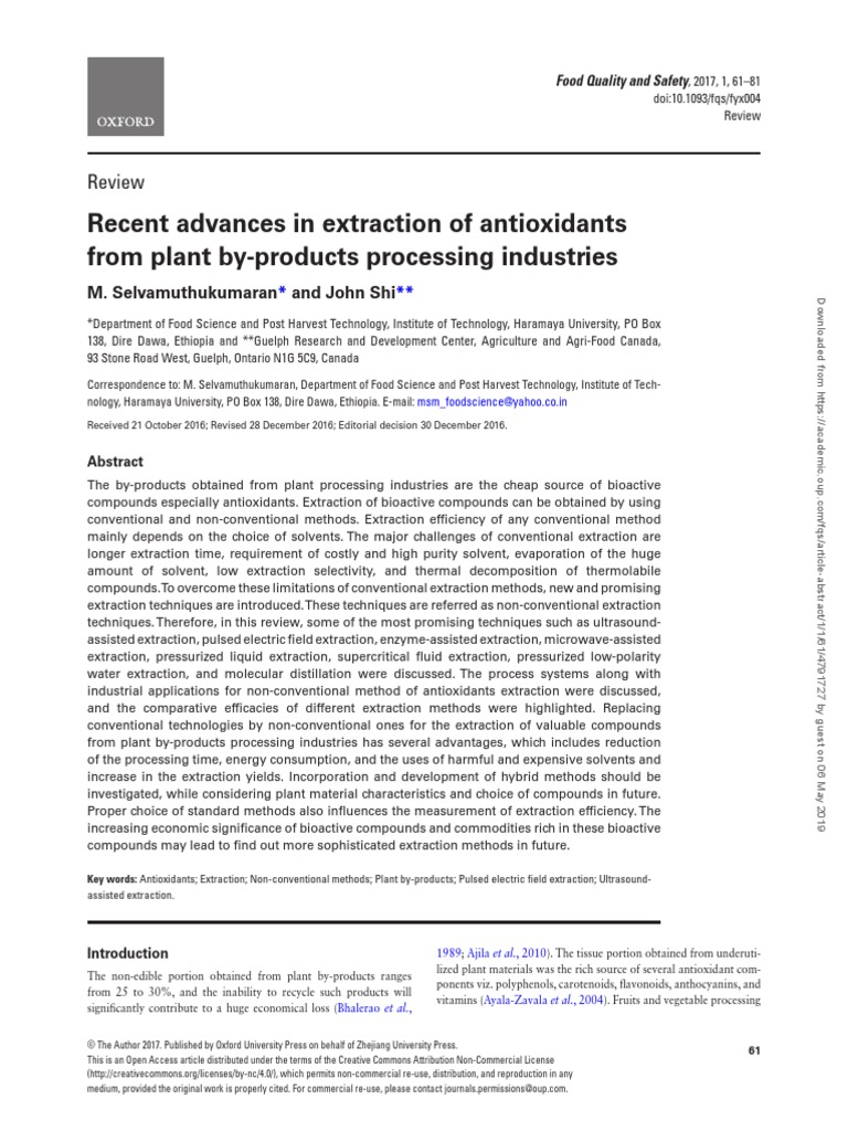 Extraction of Antioxidants PDF | PDF | Phenolic Content In Wine ...