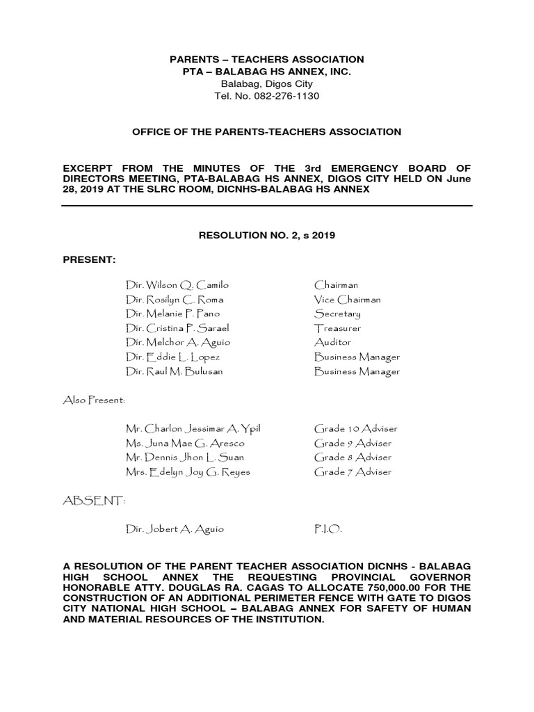 Resolution for School Perimeter Fence | PDF | Public Sphere