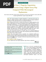 Tamai Zone 1 Fingertip Amputation: Reconstruction Using A Digital Artery Flap Compared With Microsurgical Replantation