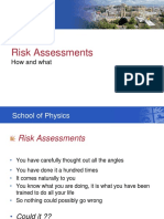 Risk Assessments: School of Physics